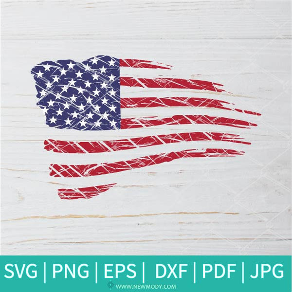 Download Distressed American Flag SVG - Grunge US Flag Vector - USA ...