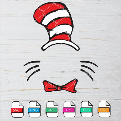 The Cat in the Hat Frame SVG - The Striped Hat SVG