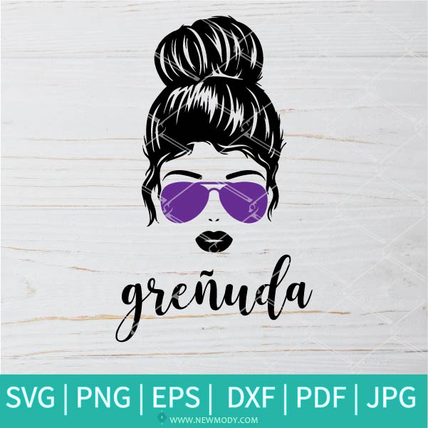 Download Grenuda Svg - Messy Bun SVG - Girl with Bun and Sunglasses Svg