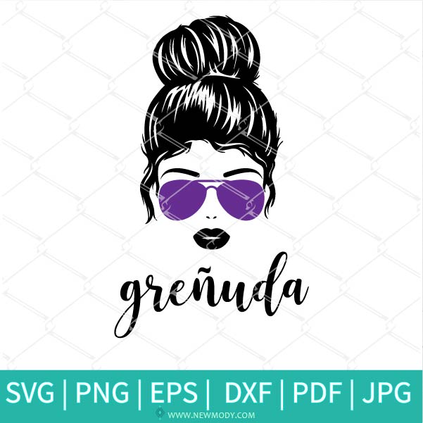 Download Grenuda Svg Messy Bun Svg Girl With Bun And Sunglasses Svg