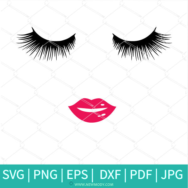 Download Eyelashes And Lips Svg Smiling Lips Svg