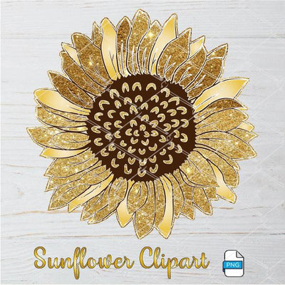 Download Glitter Sunflower Clipart Sunflower Sublimation Design