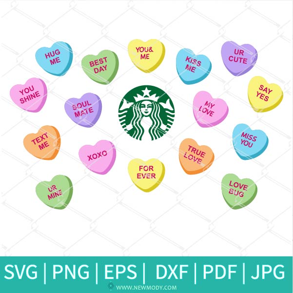 Download Candy Hearts Starbucks Svg Sweethearts Candy Svg Valentine Svg
