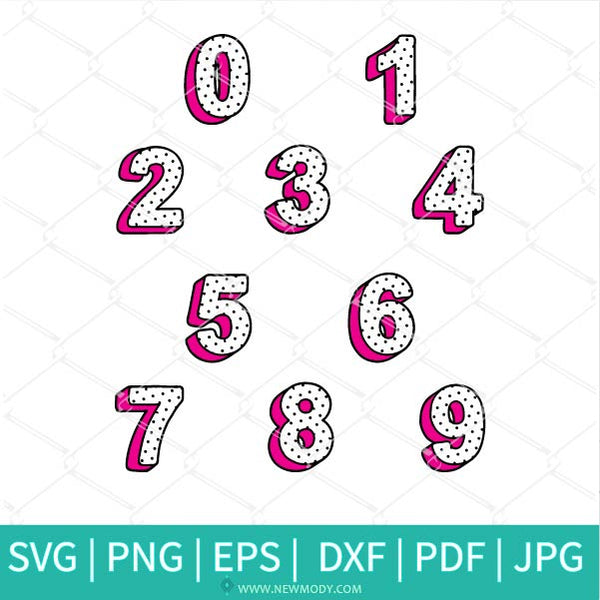 Download Lol Doll Birthday Numbers SVG - Polka Dots Numbers SVG