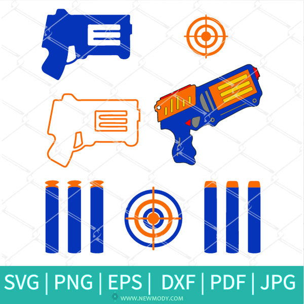 Download Nerf SVG Bundle - Nerf Gun SVG- Nerf Bullet SVG - Nerf ...