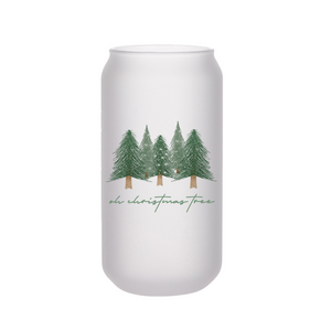 Oh Christmas Tree Beer Can Glass