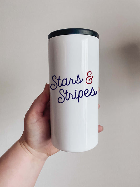 Stripes Slim Can Cooler