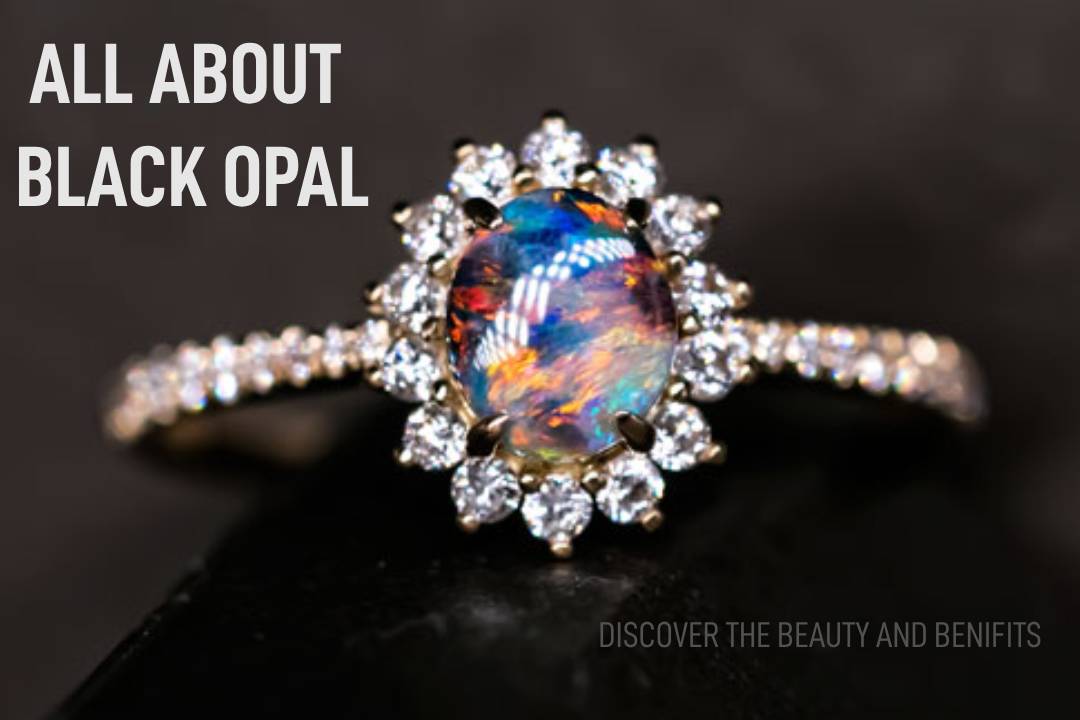 Black Opal Diamond Engagement Wedding Ring