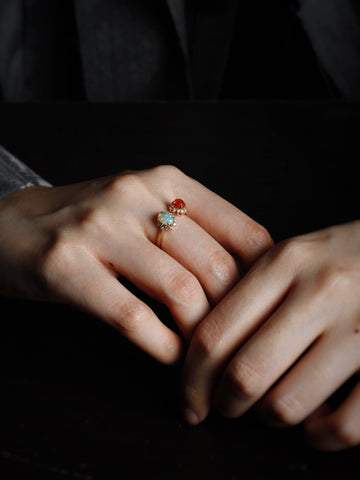 Two Hearts, Two Opals: A One-of-a-Kind Engagement Ring
