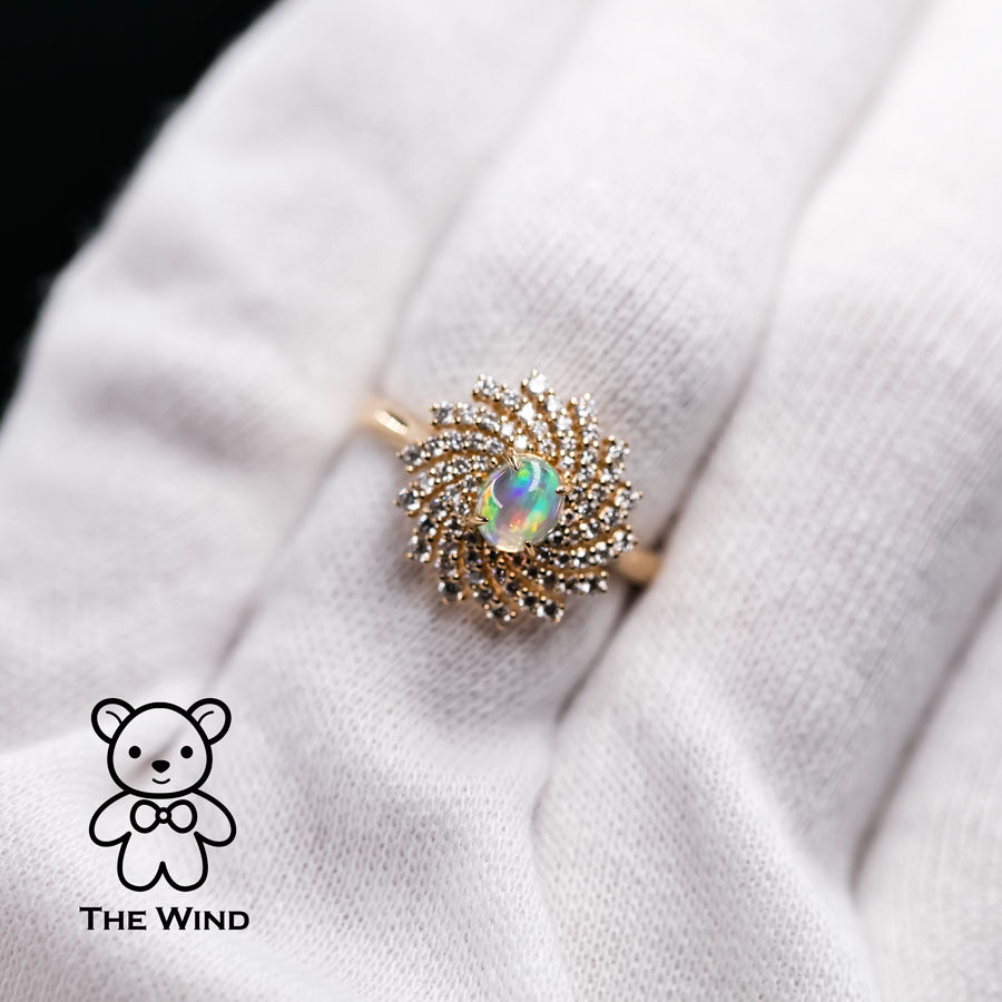 La Galaxia - Vivid Opal & Diamond Engagement Ring 18K Gold | The Wind