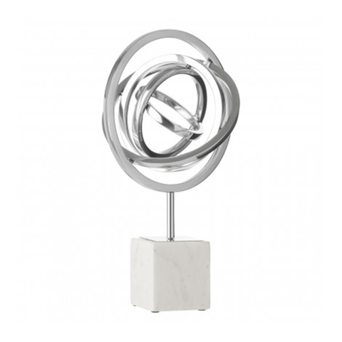 Spiral Sculpture Silver on Block