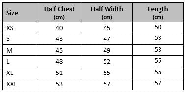 gangsta size chart