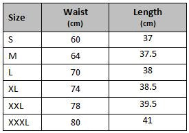 mens gym shorts apollo size chart