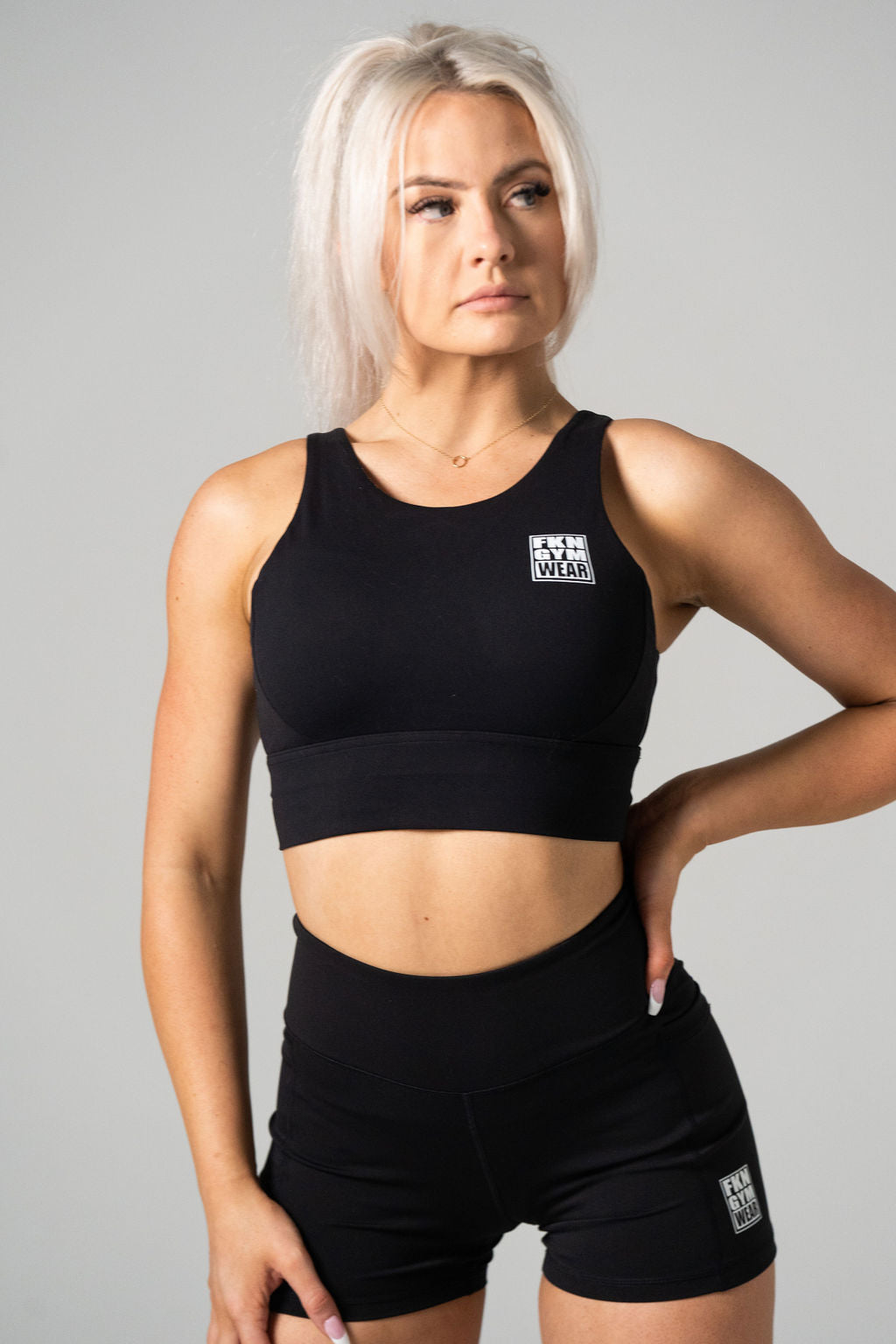 Women's Fitness Top with Built-In Bra - FTA 520 Black - Black