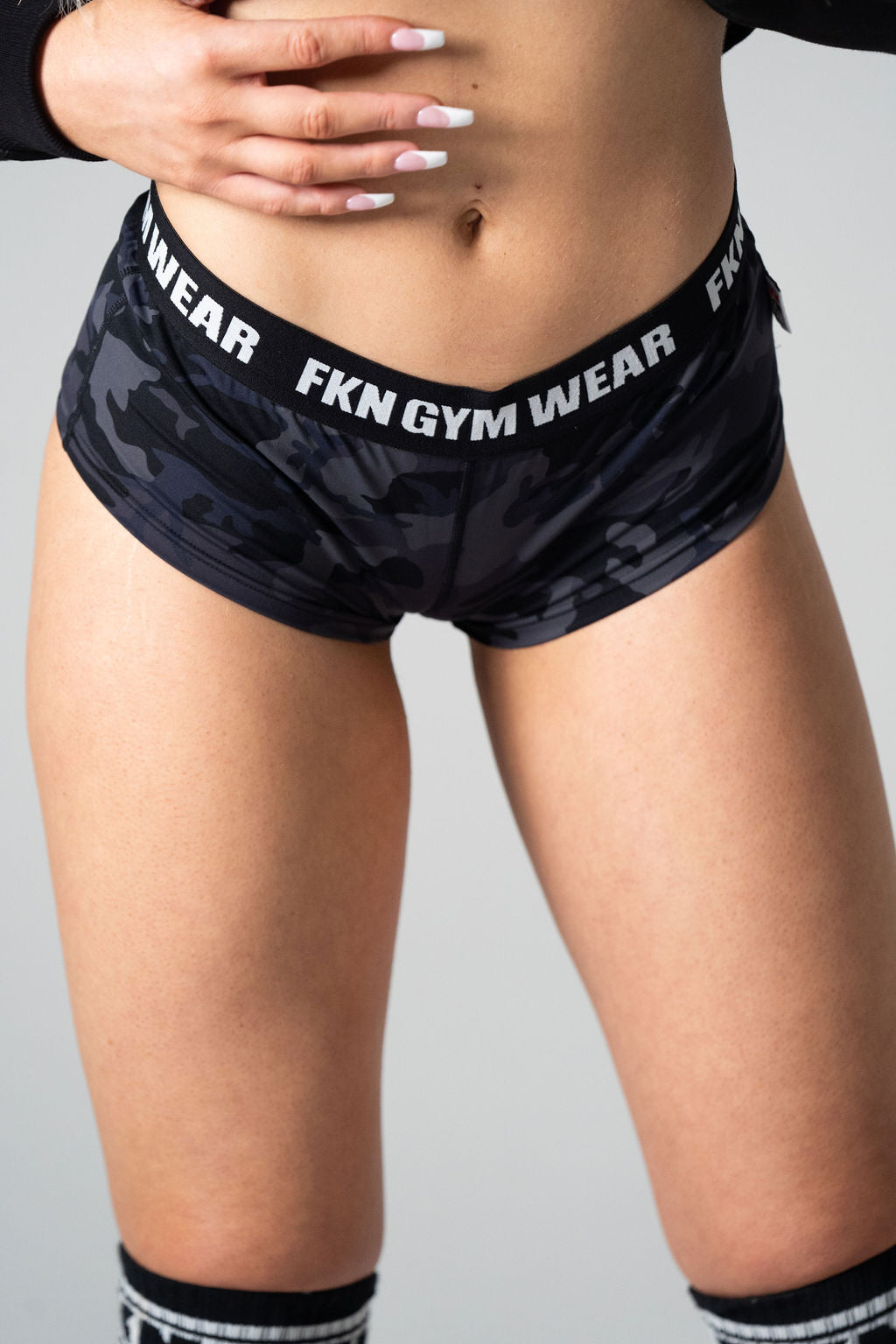 Image of Booty Gym Shorts | Black Camo