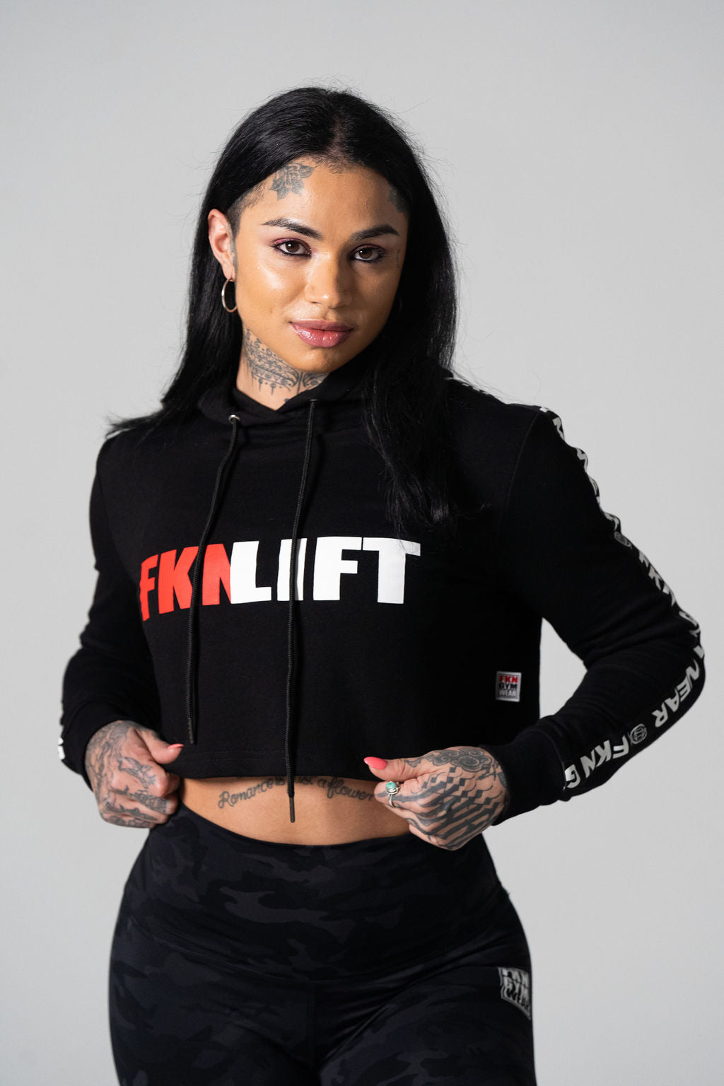 Image of FKNLIFT | Women's Cropped Gym Hoodie | Black