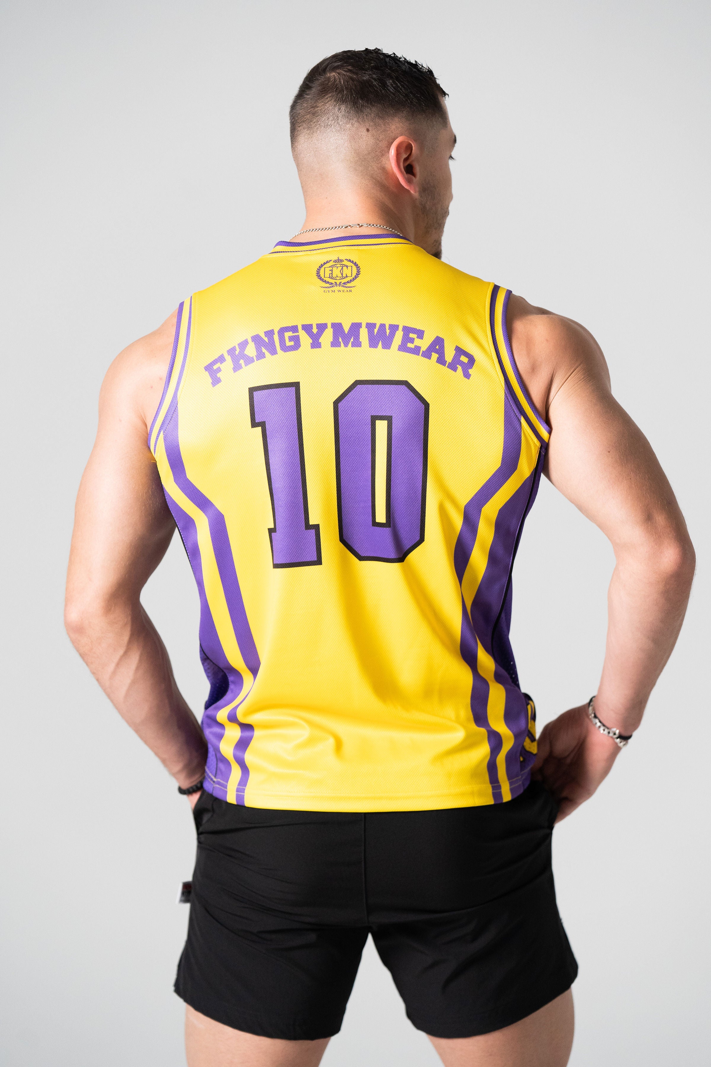 Image of Elevate | Men's Gym Training Basketball Jersey | Yellow , oS 0 P PI P i 777 e M WEAR e 