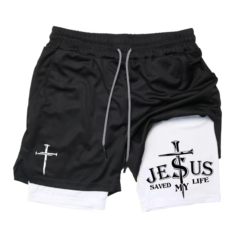 Jesus Saved My Life Athletic Cross Shorts