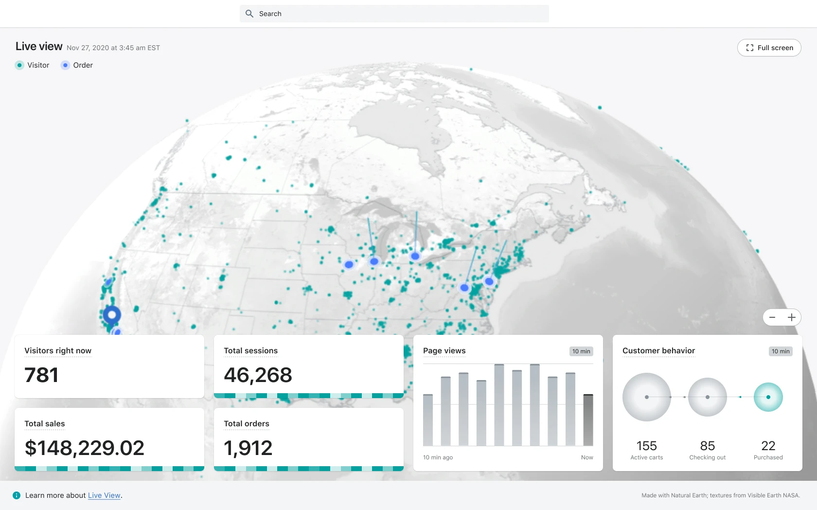 Shopify黑五网一实时地图