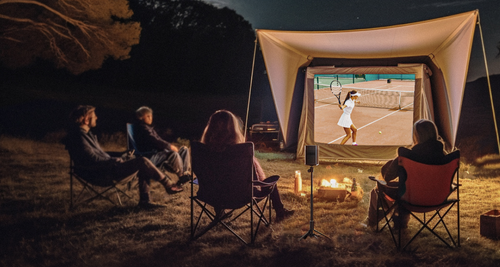 immerse in big-screen viewing with xgimi mogo 2 pro portable projector outdoor