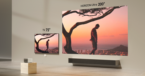 HORIZON Ultra offers big-screen up to 200'' while TV offers 75''