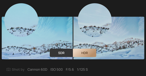 The comparison of visual effects between HDR and SDR