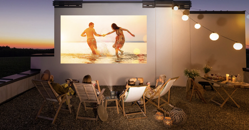 Enjoy a outdoor movie night beside the sea with XGIMI  portable projectors