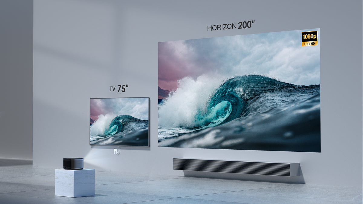 HORIZON brings you the crystal clear 1080p image quality, and a gigantic 200” screen.