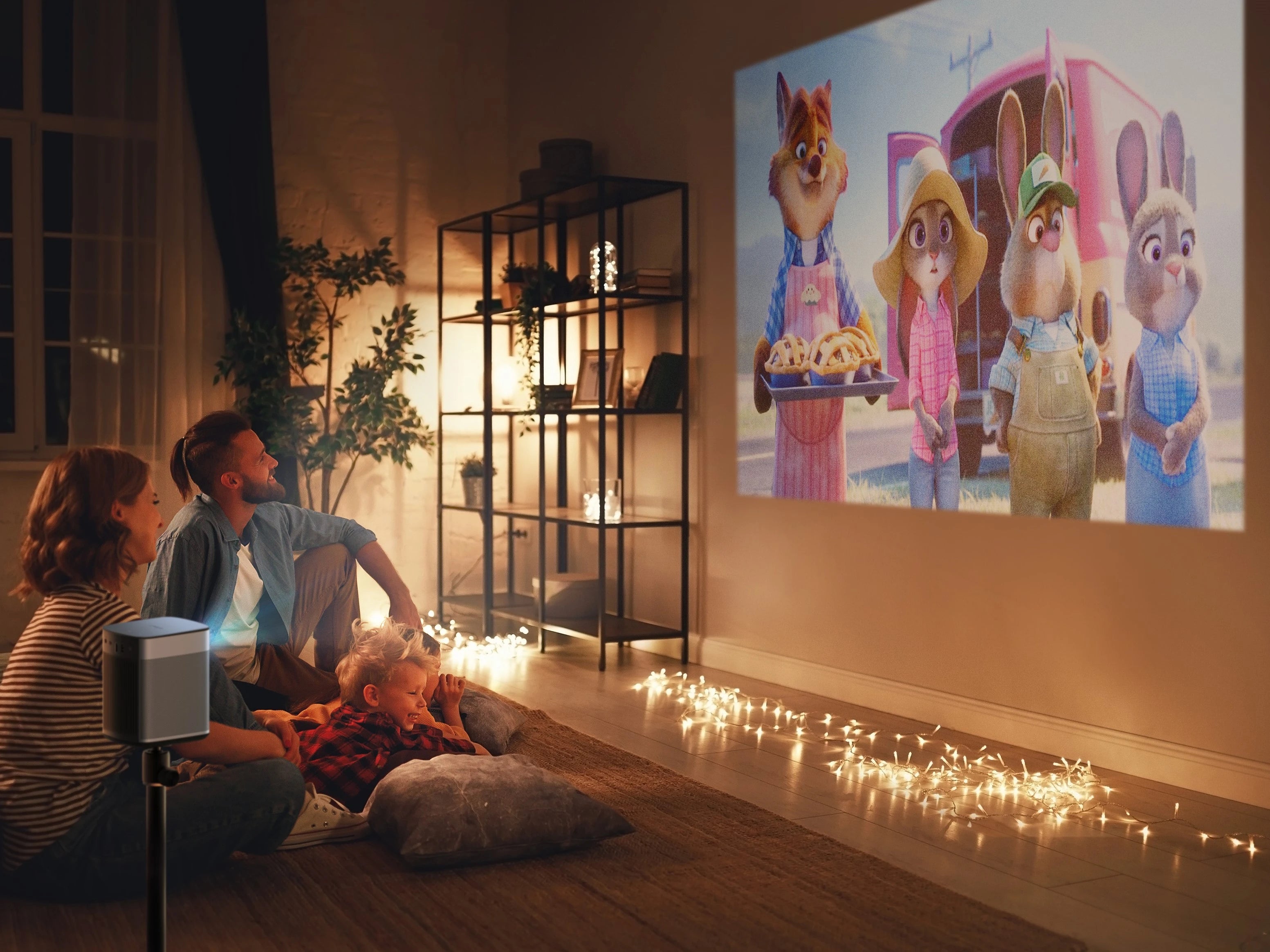 watch movie with home projector