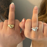 Chunky heart rings, bestie rings