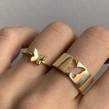 butterfly rings, couple rings