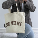 sunday tote bag, minimal tote bag, simple tote bag
