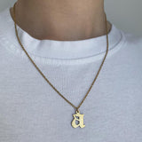 initial necklace, letter necklace, couple necklace