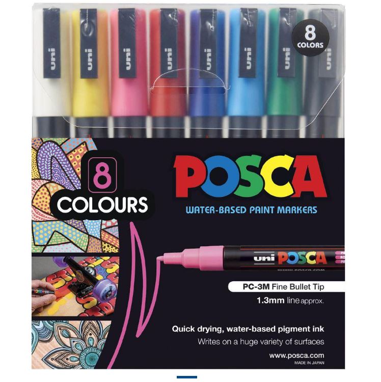 Posca PC-1M/8C Pack 8 Colores Pastel P/Calibrada 0.7 mm.