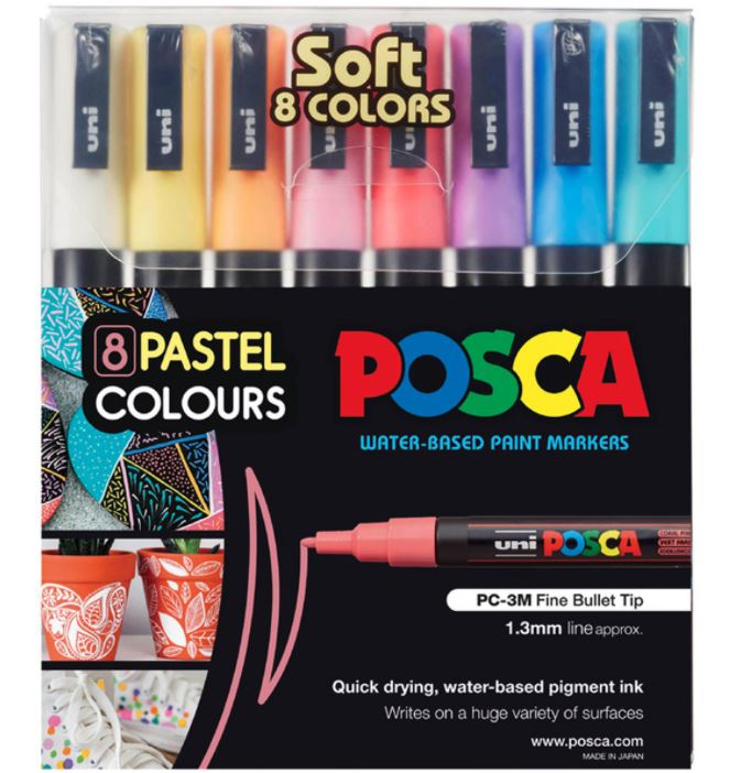 POSCA Marker PC-3M Bullet 1.3mm White - Sold Each (12 per Box) - Impact