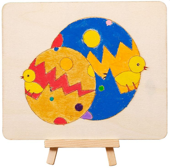 Easter Wooden Board Painting with Easel & Paint
