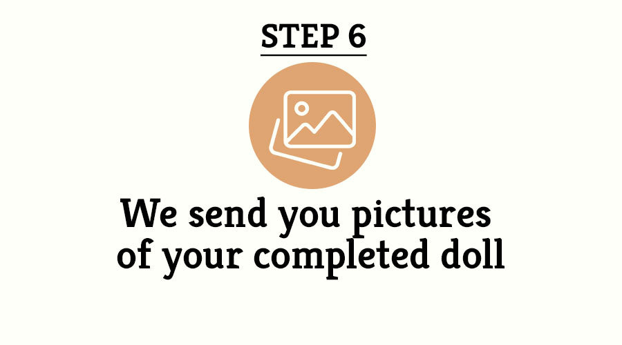 Step 6 We send you pictures of your completed doll
