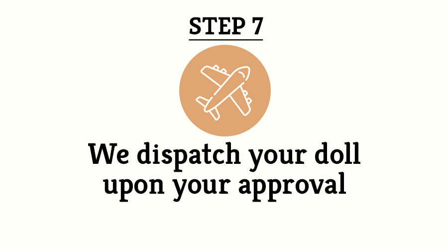 Step 7 We dispatch your doll upon your approval