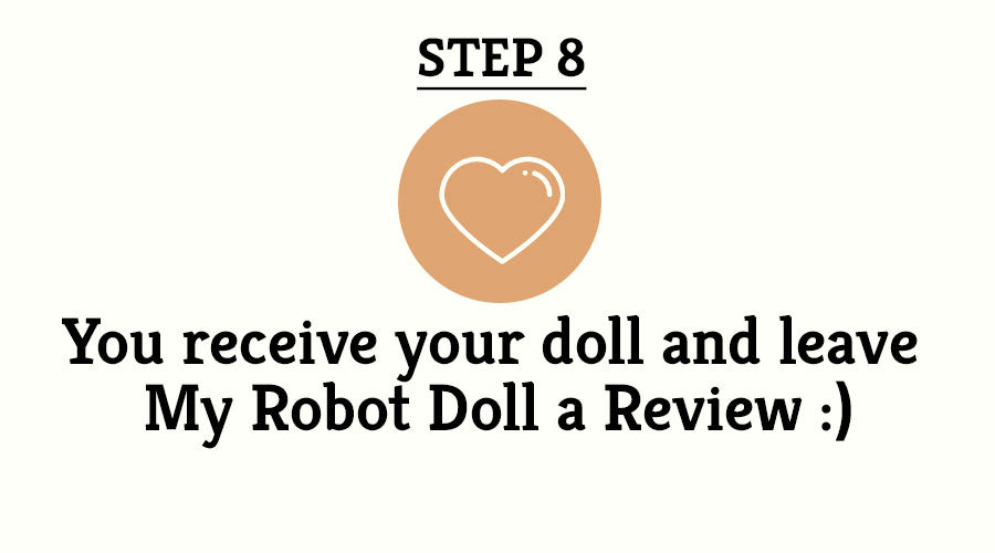 Step 8 You receive your doll and leave My Robot Doll a review