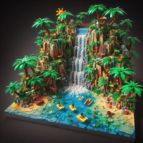Lego Tropical Waterfall MOC