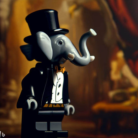 Lego minifigure elephant with tuxedo