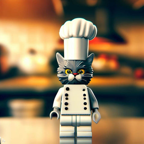 Lego minifigure chef cat