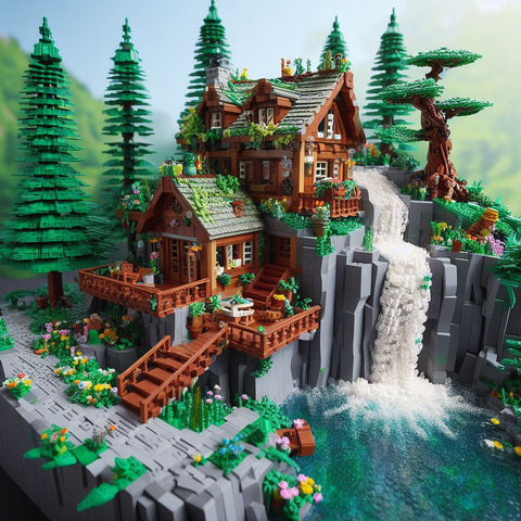 Lego Waterfall Cottage MOC