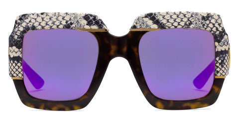 Gucci Snakeskin Oversized Square Frame Sunglasses