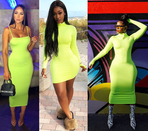 Fluorescent Green Dresses