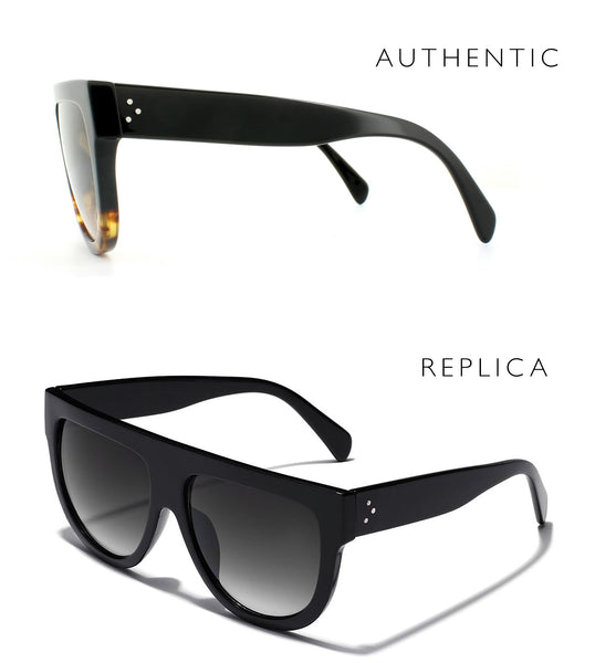 Perfekt bestyrelse Decode 3 Differences Between Replica and Authentic Celine 41026/S Shadow Flat Top  Sunglasses