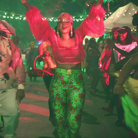 Rihanna Wearing Floral Balenciaga Pants in Music Video