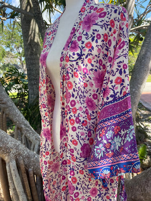 Fuchsia Flowers Kimono - www.LUXEISLE.com