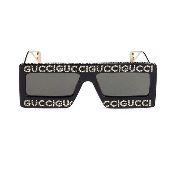 gucci 60mm embellished rectangular sunglasses