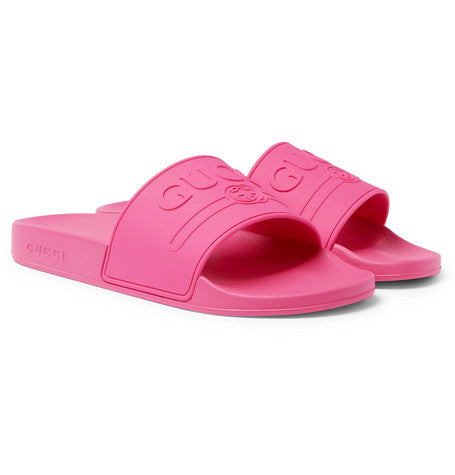 pink rubber slides